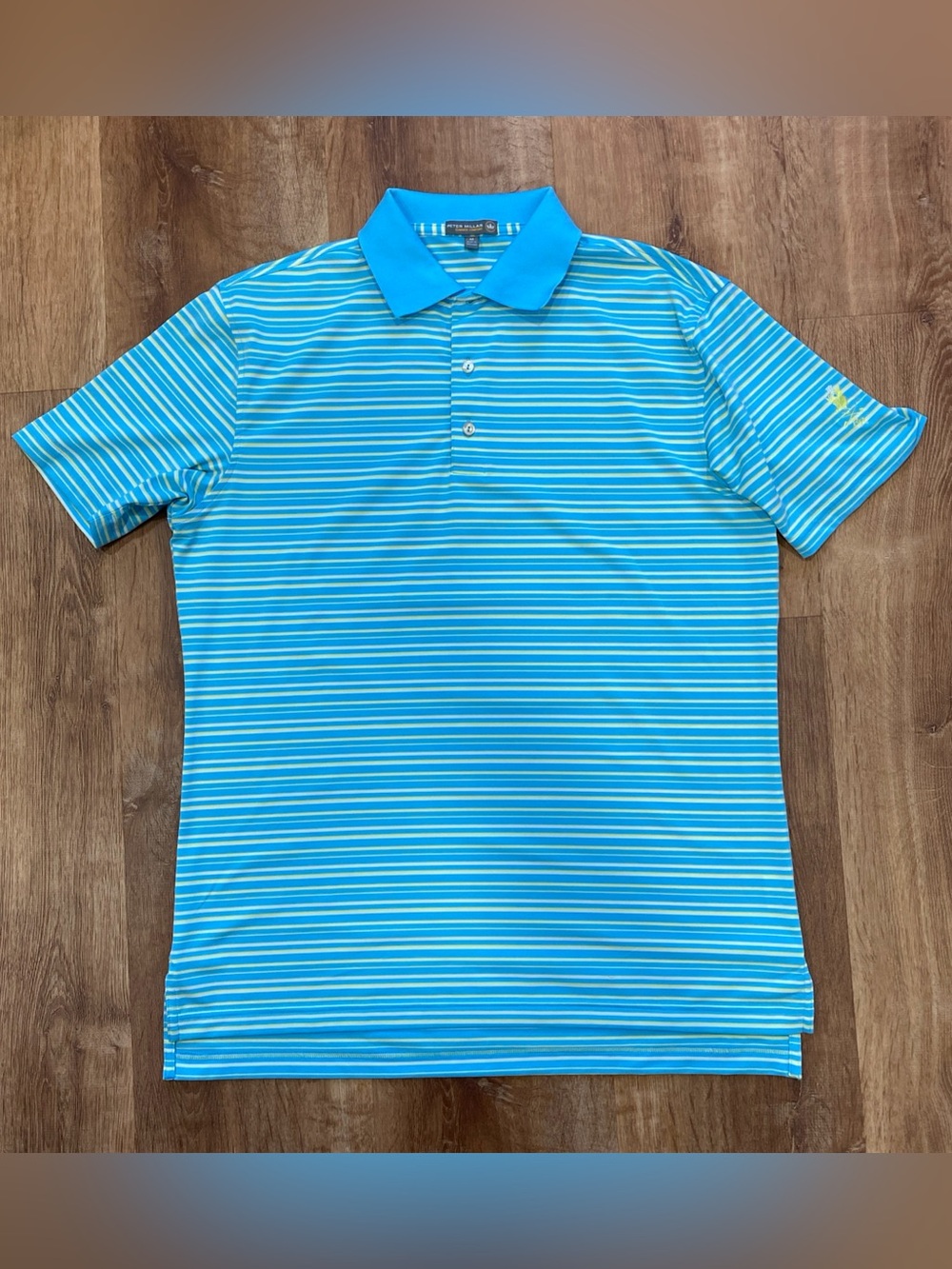 Peter Millar Summer Comfort Polo Shirt Mens M Blue Radley Run Country Club Golf